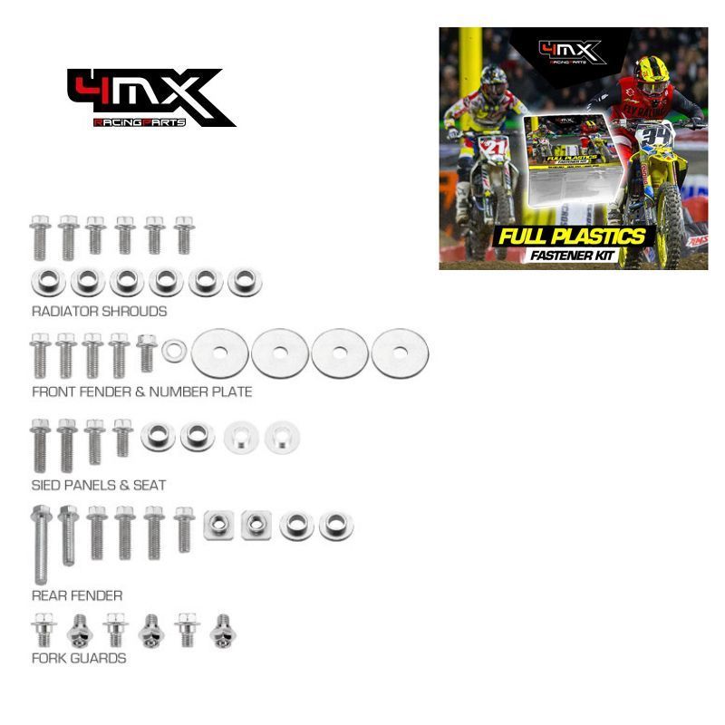 Full Plastic Fastener Kit 4MX Suzuki RM125/250 01-08 46pcs