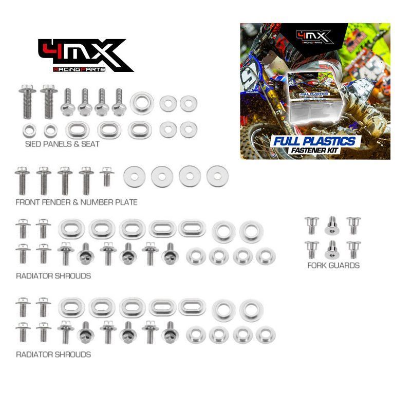 Kit Parafusos p/ Plásticos 4MX Yamaha YZF250 19-23 YZF450 18-22 WRF250 20-23 80pcs