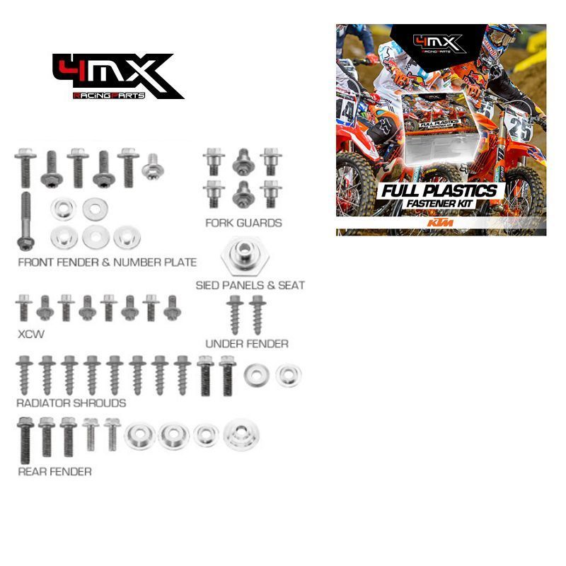 Kit Parafusos p/ Plásticos 4MX KTM SX/SXF 125-250 07-10 XC/XCW 125-250 08-10 50pcs