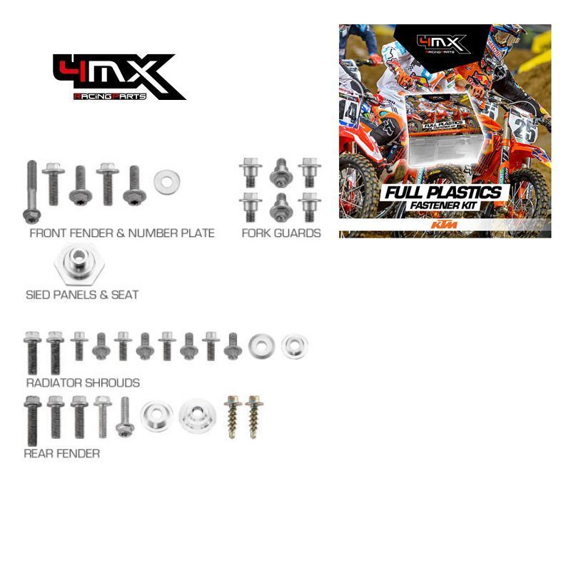Full Plastic Fastener Kit 4MX KTM EXC125-300 08-11 34pcs