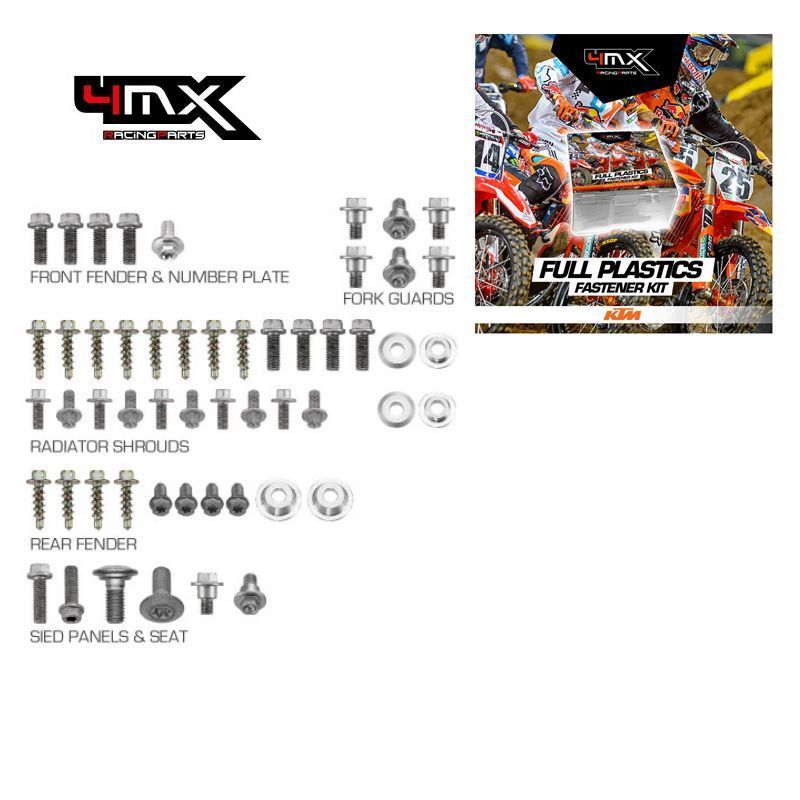 Full Plastic Fastener Kit 4MX KTM SX/SXF 125-450 16-23 EXC/EXC-F 17-23 50pcs