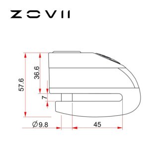Cadeado de Disco c/ Alarme Zovii Laranja Fluo