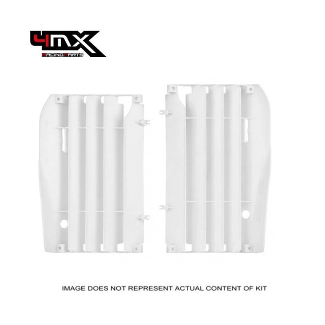 4MX White Radiator Louvers Kawasaki KX 250 2005-2007